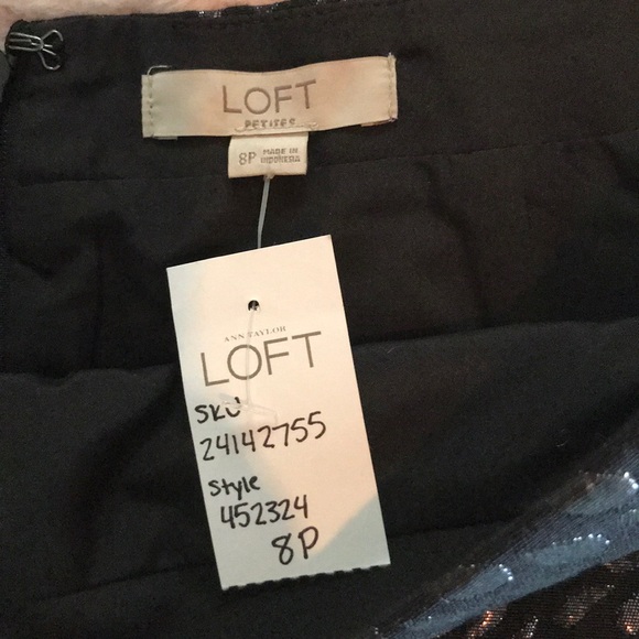 Loft faux wrap mini skirt black 8P starburst - Picture 4 of 8